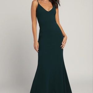 Lulus Infinite Glory Forest Green Maxi Dress